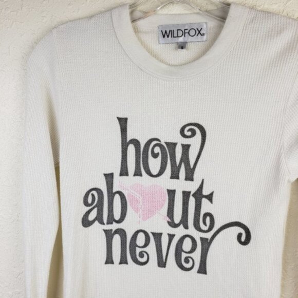 WILDFOX Couture How About Never Print Thermal Top size S - Picture 4 of 14